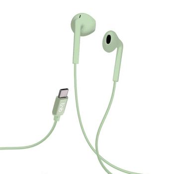 Auriculares TnB ESTYPEC2GN con cable USB-C, micrófono y control de volumen verdes
