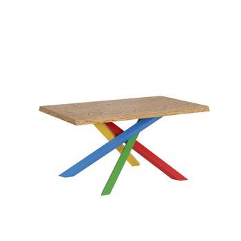 Mesa Extensible 90x160/210 Cm Versalux Patas Roble Descortezado 4/b