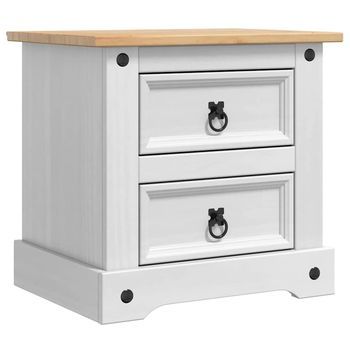 Mesita De Noche | Armario De Noche | Mesa De Noche Corona 53 X 39 X 47 Cm Madera De Pino Macizo