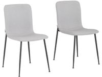 juego de 2 sillas de comedor tapizadas en tela gris claro