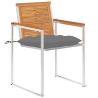 sillas de jardin con cojines 2 uds madera maciza acacia y acero cfw437112