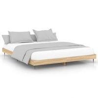 cama matrimonial  cama para adultos  estructura de cama madera contrachapada roble sonoma 120x200 cm