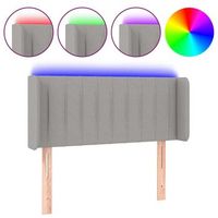 cabecero accesorio para dormir dormitorio mueble led 103 x 16 x 7888 cm tela gris claro tdl0201422
