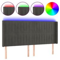cabecero con led de terciopelo gris oscuro 203x16x118128 cm vidaxl