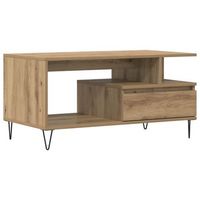 mesa de centro madera de ingenieria roble artisan 90x49x45 cm vidaxl