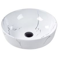 lavabo sobre encimera bano ceramica blanco efecto marmol 42 x 42 cm hopi