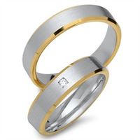 alianzas 14 quilates oro blanco amarillo con diamante