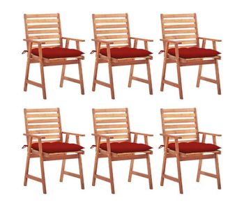 Sillas comedor de jardin y cojines 6 unidades madera maciza acacia