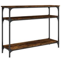 mesa consola madera de ingenieria roble ahumado 100x29x75 cm vidaxl