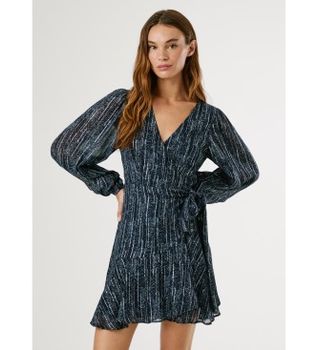 Pepe Jeans para mujer. PL9537721 Vestido Maisa azul (M), Casual, Viscosa, Manga larga