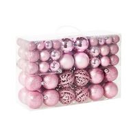 conjunto de 100 bolas de plastico para colgar en el arbol de navidad adornos navidenos estilo tradicional moderno brillante y mate rosa vanern