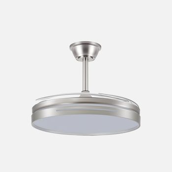 Fabrilamp Ventilador De Techo Micenas Dc 59 W Níquel Aspas Retráctiles