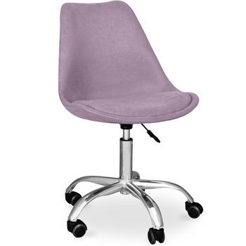 Silla Con Ruedas De Escritorio Tapizada - Tulip Violeta