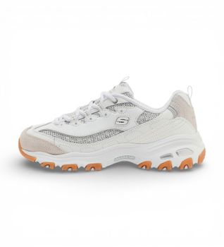 Skechers para mujer. 150724 Zapatillas D'Lites Stellar Shimmer blanco (39), Plano, Cordones, Casual