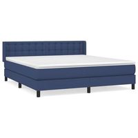 cama tapizada 203x163x88 cm tejido - azul