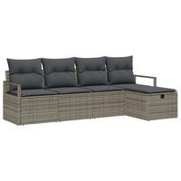 juego de sofa con cojin con almacenamiento gris ratan sintetico vidaxl