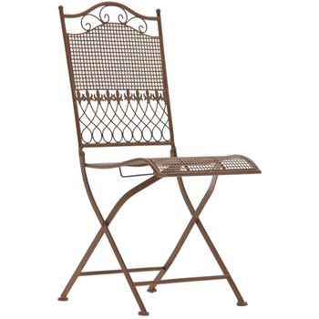 Silla De Jardin Kiran Metal Marrón Antiguo 50x41x91 Cm Clp