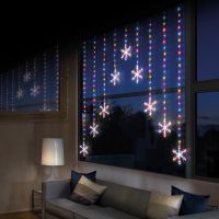 339 led snowflake light curtain - rainbow