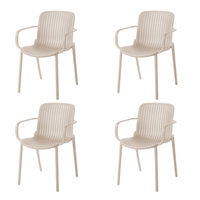 pack 4 sillas jardin capri color beige fabricadas 100 en polipropileno modelo apilable eme mobiliario