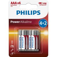 philips power alkaline pilas alcalinas aaa lr03 15v pack 6 unidades