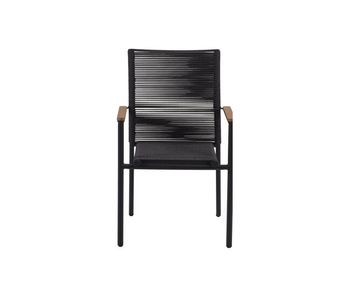 Silla de jardín baza en negro con detalle madera