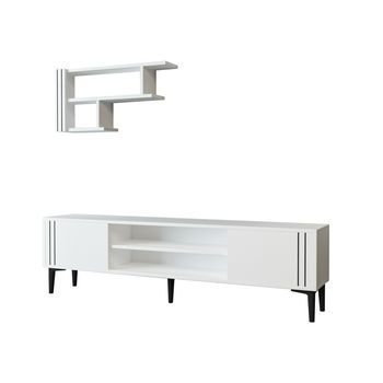 Mueble Tv Snow Set Blanco