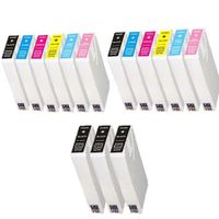 compatible multipack epson t55916 2 full sets  3 extra black ink cartridges 15 pack