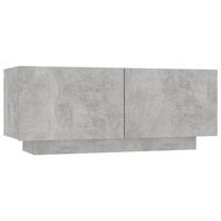 mesita de noche  mesa auxiliar  mesilla madera de ingenieria gris hormigon 100x35x40 cm