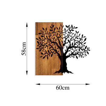 Decoración Pared De Madera Mysterious Árbol-371 Nogal Negro 60x58 Cm