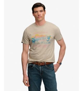 Superdry para hombre. M1012442A Camiseta Outdoors Mountain beige (L), Casual, Algodón, Manga corta