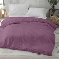 funda nordica lisa 80 algodon 20 poliester 105 x 190200 cm - malva - burrito blanco