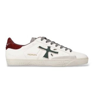 Premiata para hombre. STEVEN Zapatillas de Piel Steven blanco (43), Plano, Cordones, Casual