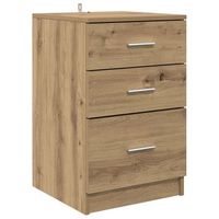 mesita de noche - mesilla de noche con cajon roble artisan 40 x 40 x 63 cm mc6580