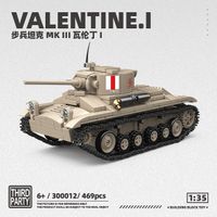 3000012 modelo de tanque de infanteria valentine i bloques de construccion 469 piezas vehiculo militar ladrillos diy juguete coleccionable para adultos