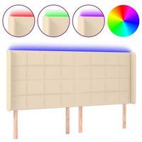cabecero  panel de cabecero  decoracion de pared con led de tela color crema 183x16x118128 cm