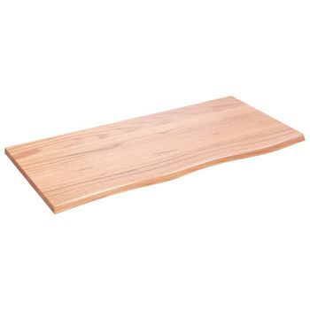Tablero De Mesa | Tablero Escritorio Madera Roble Tratada Marrón Claro 100x50x2 Cm