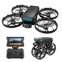 wlrc m8 wifi fpv con controlador de pantalla lcd de 43 plegable camara hd gimbal servo flujo optico hover sin esco