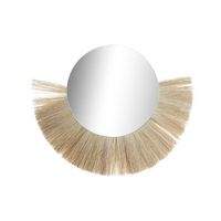 espejo yute cristal 70x3x58 flecos natural