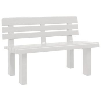 Banco De Jardín Polipropileno Blanco 110x52x71 Cm Vidaxl