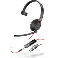 auriculares poly blackwire 5210 con cable usb-c y 35 mm para oficina negro