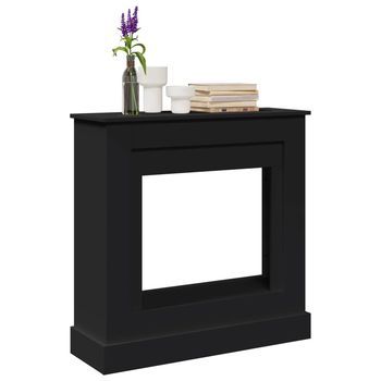 Vidaxl Borde De Chimenea Madera Ingeniería Negro 90x30x90 Cm