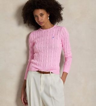 Polo Ralph Lauren para mujer. 211971869010 Jersey de algodón en punto de ochos rosa (L), Casual