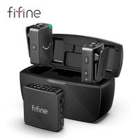 microfono lavalier inalambrico fifine transmision de 656 pies 7 horas de duracion de la bateria microfono con cancelacion de ruido para iphoneandroidcamaraportatil m9