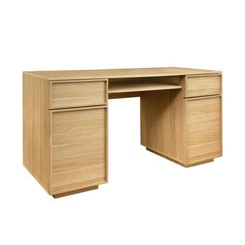 Escritorio Efecto Madera Con 2 Puertas Y 2 Cajones, 140cm, Natural