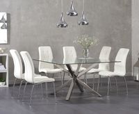rio square glass dining table with calgary chairs