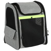 pawhut transportin expandible para perros con 5 bolsillos y tira reflectante para perros hasta 10 kg 335x28x42cm gris claro