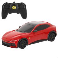 rastar coche teledirigido ferrari purosangue a escala 124 replica oficial con mando rc 24 ghz y control en 6 funciones puertas abatibles para mayor realismo diseno detallado con acabados de