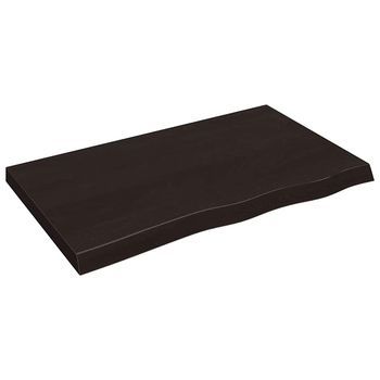 Encimera De Baño | Mueble De Baño Madera Tratada Marrón Oscuro 100x60x(2-6) Cm