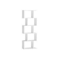 libreria moderna de varios niveles con estantes abiertos marron rustico  5 niveles 159a cm