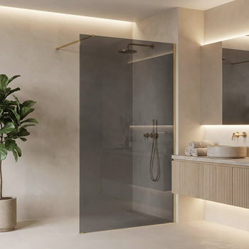 Pared De La Ducha Rea Flexi Grey Brush Gold 120